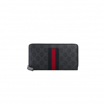 GUCCI GG SUPREME ROUND ZIPPER LONG WALLET 408831 (19*10*2.5cm)